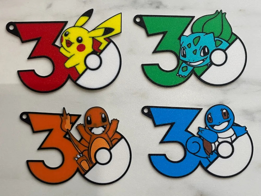Pokemon 30th Anniversary Starter Keychain Set
