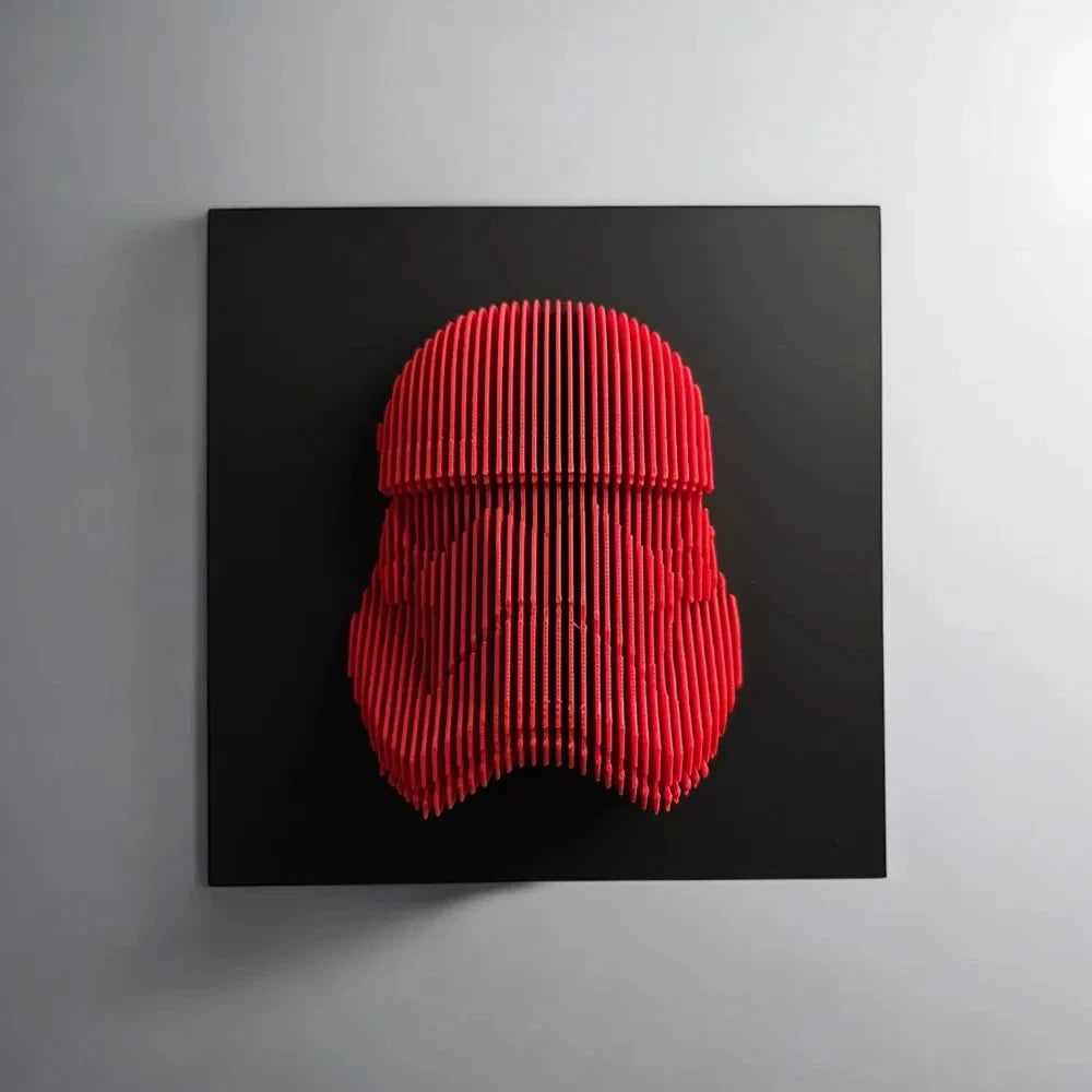 Sith Trooper Red textured object on a black square background