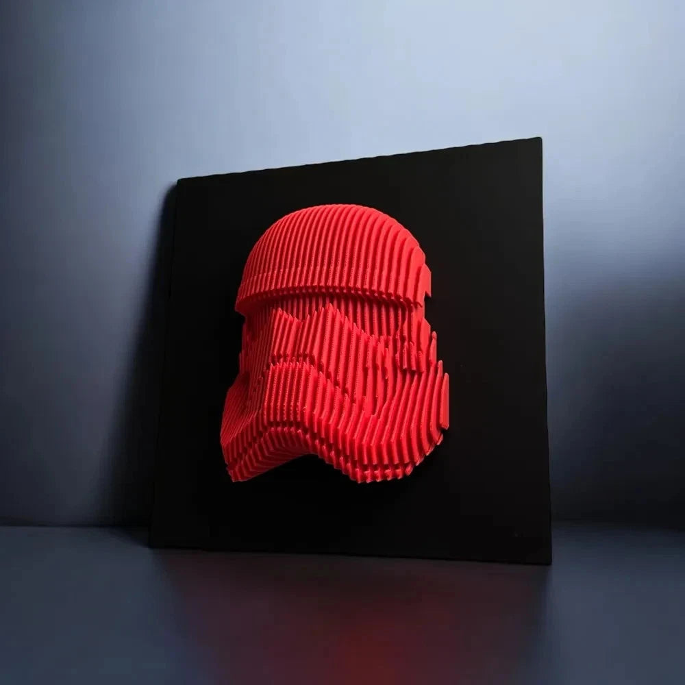Sith Trooper Red knitted hat on a black background
