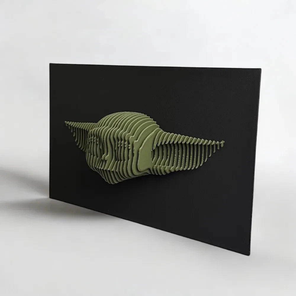 Grogu Green 3D skeleton model on a black background