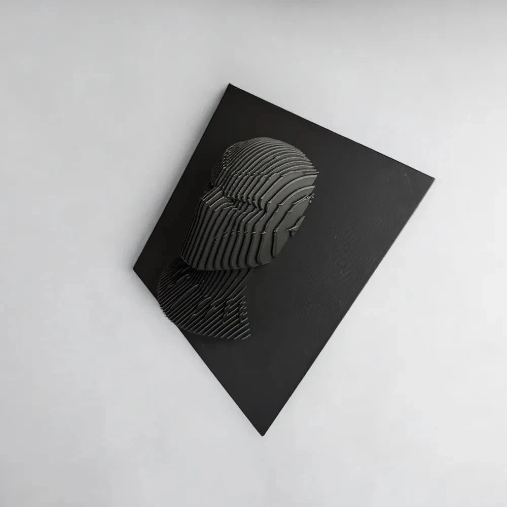 Black Panther Black 3D wall art of a leaf on a white background