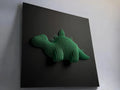Stegosaur Green 3D crocodile sculpture on a black background