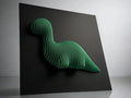 Brontosaurus Green 3D wall art on a black background