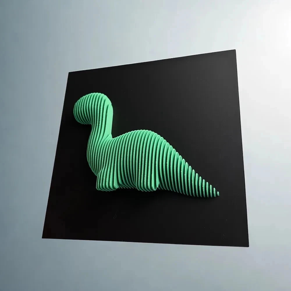Brontosaurus Green dinosaur model on a black square background